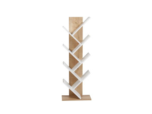 Bücherregal aus Holz "Tuval 066" - 46 x 22 x 129 cm - Eiche, Weiß