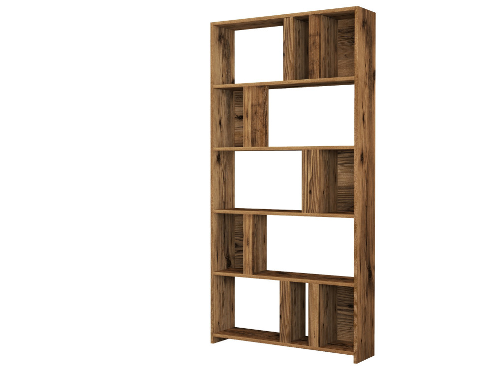 Bücherregal aus Holz "Lima" - 90 x 20 x 180 cm - Nussbaum