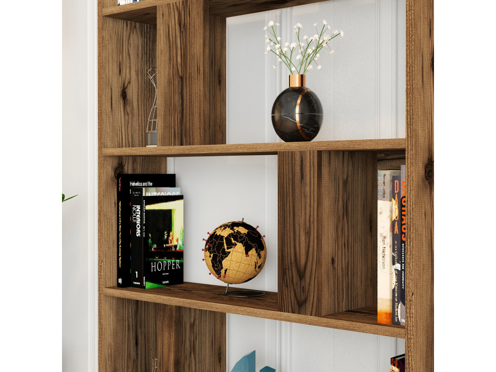 Bücherregal aus Holz "Lima" - 90 x 20 x 180 cm - Nussbaum