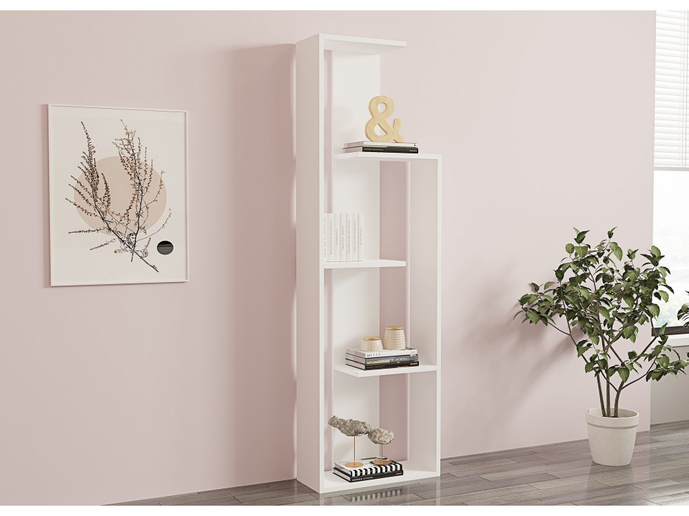 Bücherregal aus Holz "Wand" - 50 x 19 x 160 cm - Weiß
