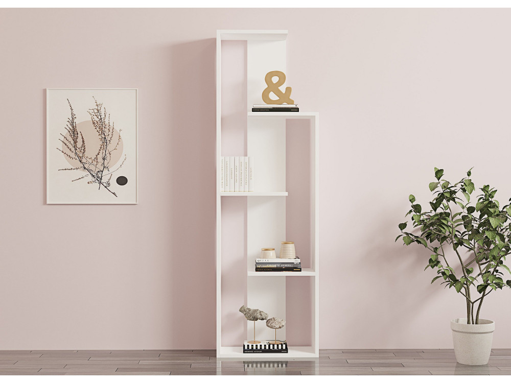Bücherregal aus Holz "Wand" - 50 x 19 x 160 cm - Weiß