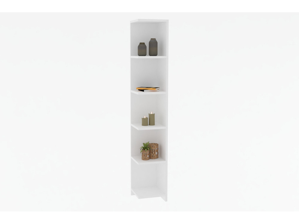 Holz Bücherregal "Ravella" - 25 x 25 x 160 cm - Weiß