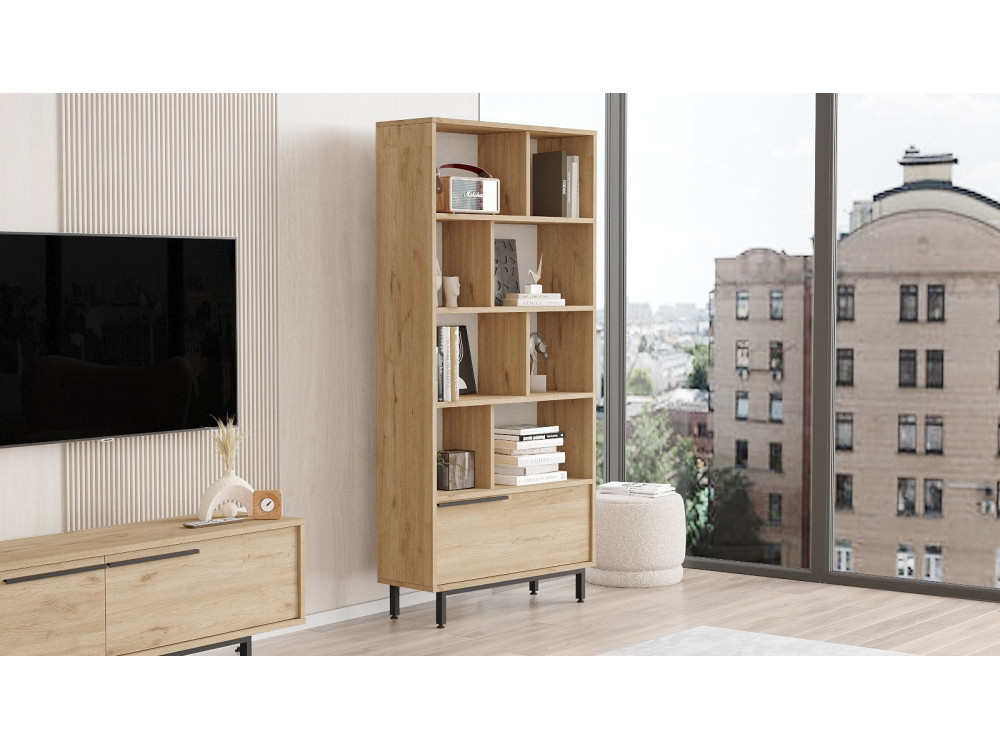 Bücherregal aus Holz "Calvin" 83,9 x 29,5 x 175,6 cm - Walnussholz