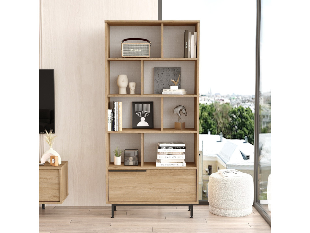 Bücherregal aus Holz "Calvin" 83,9 x 29,5 x 175,6 cm - Walnussholz