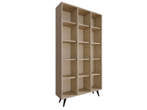 Bücherregal aus Holz "Zipa" 100 x 25 x 184 cm - Travertin