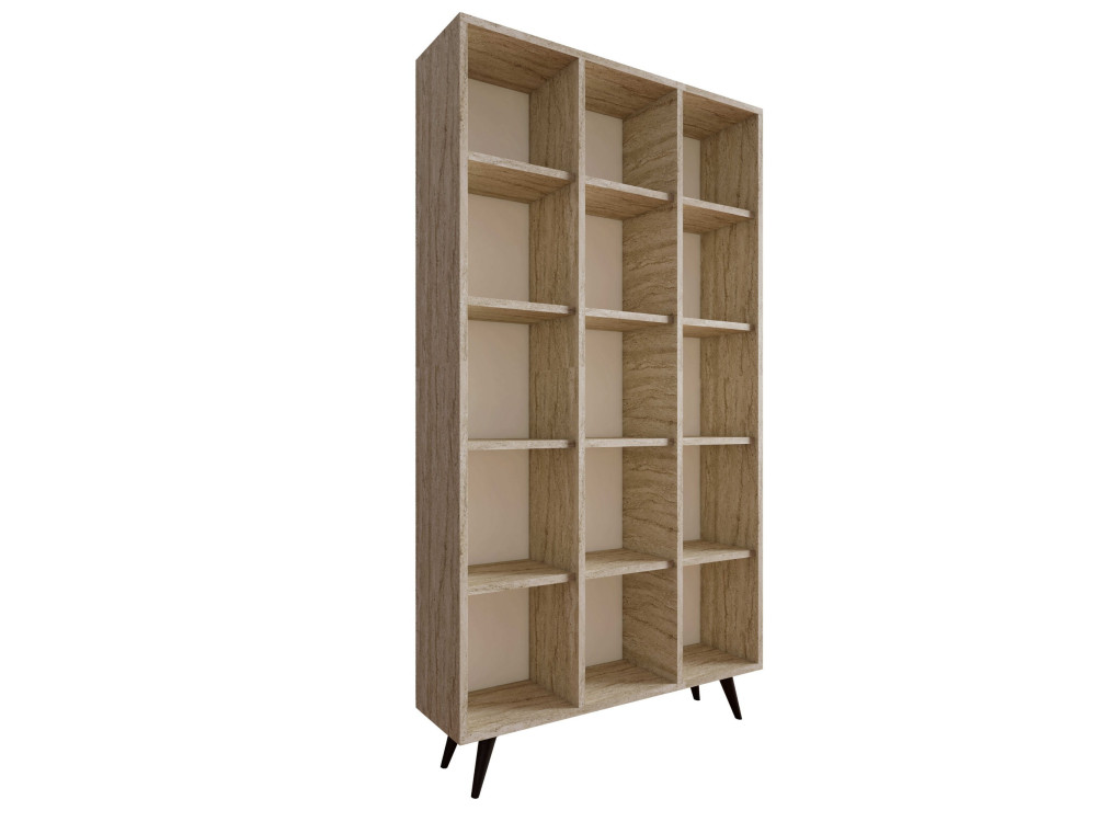 Bücherregal aus Holz "Zipa" 100 x 25 x 184 cm - Travertin