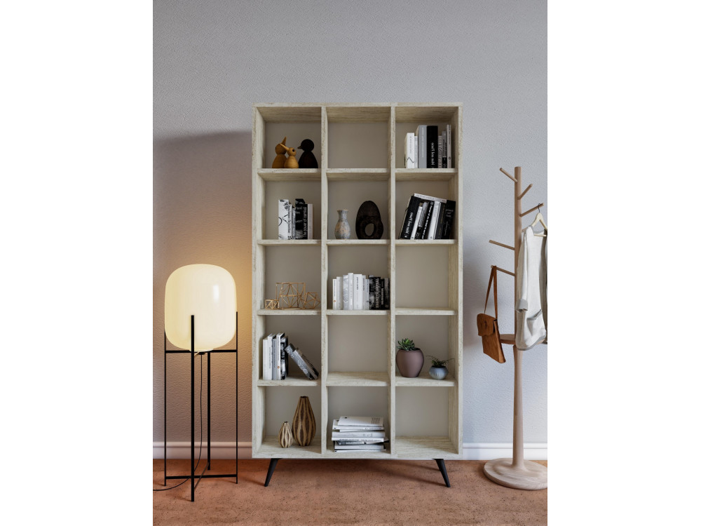 Bücherregal aus Holz "Zipa" 100 x 25 x 184 cm - Travertin