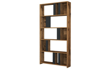 Holz Bücherregal "Lima" 90 x 20 x 180 cm - Nussbaum