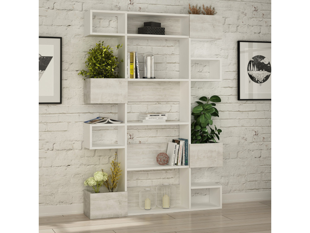Holz Bücherregal "Niho" 120 x 27 x 171 cm - Weiß