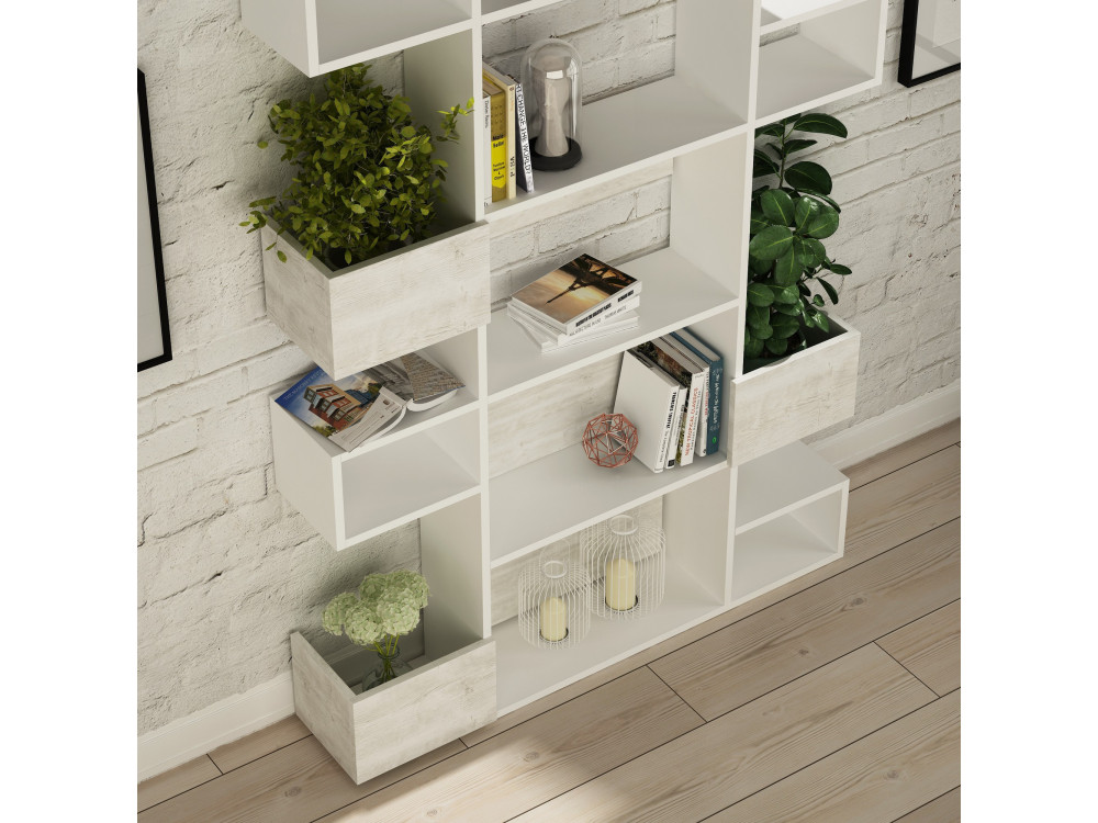 Holz Bücherregal "Niho" 120 x 27 x 171 cm - Weiß