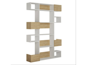 Holz Bücherregal "Niho" 120 x 27 x 171 cm - Weiß