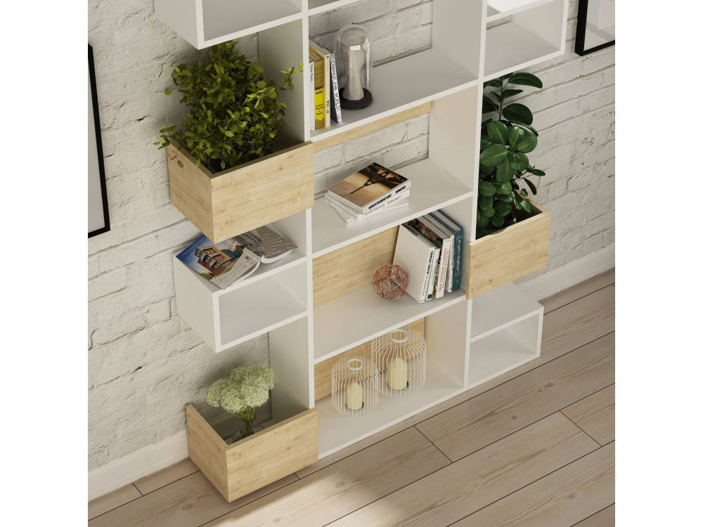 Holz Bücherregal "Niho" 120 x 27 x 171 cm - Weiß