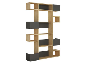 Holz Bücherregal "Niho" 120 x 27 x 171 cm - Eiche