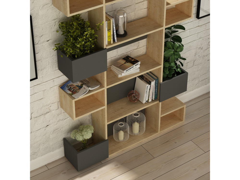 Holz Bücherregal "Niho" 120 x 27 x 171 cm - Eiche