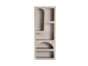Holz Bücherregal "Venüs" 60 x 32 x 150 cm - Travertinmarmor