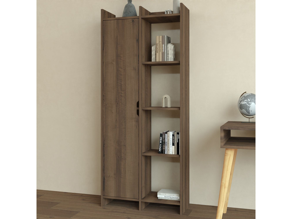 Holz Bücherregal "Offer" 70 x 30 x 180 cm - Nussbaum antik
