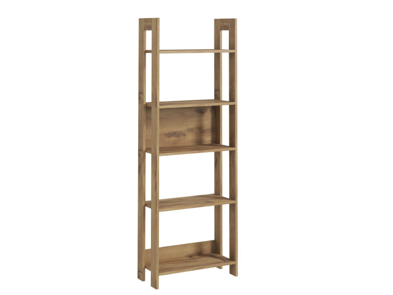 Holz Bücherregal "Country" - 64 x 30 x 180 cm - Braun