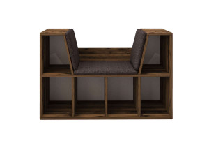 Bücherregal mit Sitzfläche aus Holz "Livora" - 103 x 30 x 63 cm - Braun