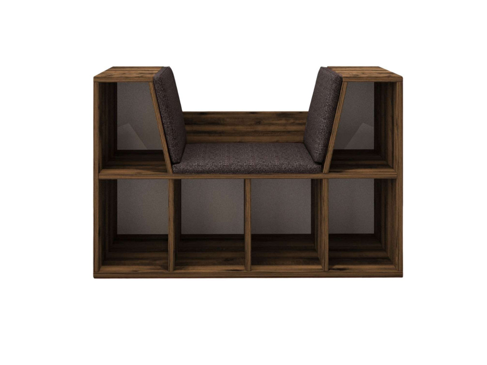 Bücherregal mit Sitzfläche aus Holz "Livora" - 103 x 30 x 63 cm - Braun