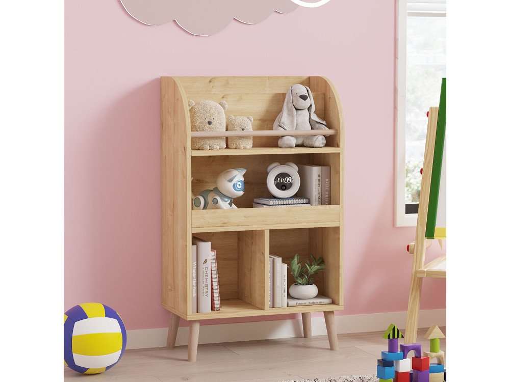 Bücherregal aus Holz "Minola" - 60 x 30 x 102 cm - Beige