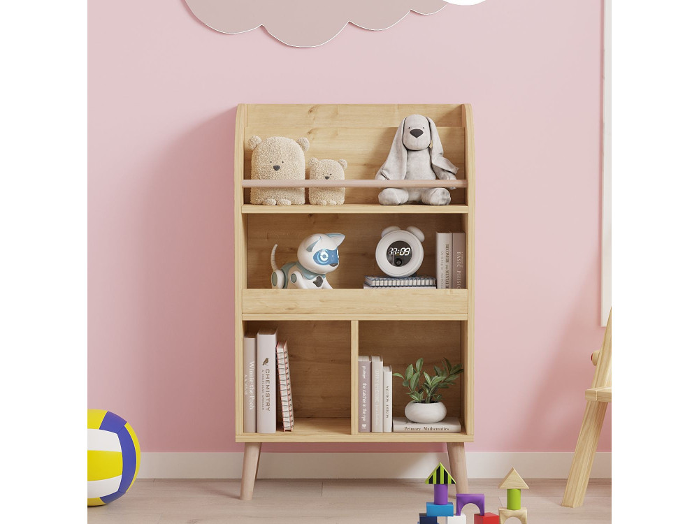 Bücherregal aus Holz "Minola" - 60 x 30 x 102 cm - Beige