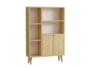 Bücherregal aus Holz "Lumo" - 80 x 24 x 120 cm - Beige