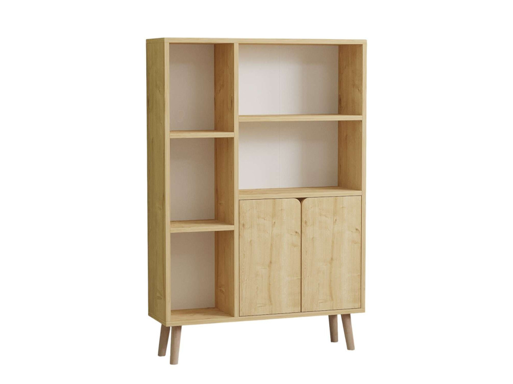 Bücherregal aus Holz "Lumo" - 80 x 24 x 120 cm - Beige
