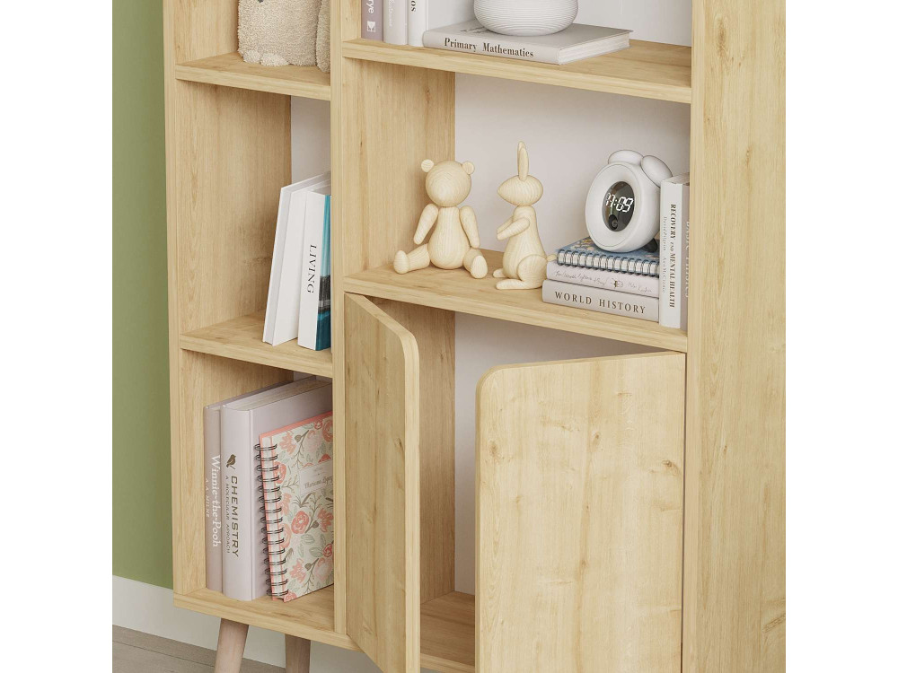 Bücherregal aus Holz "Lumo" - 80 x 24 x 120 cm - Beige