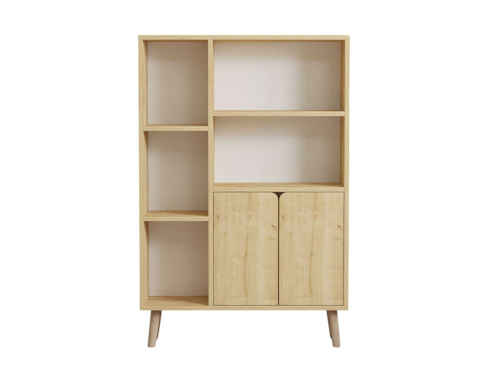 Bücherregal aus Holz "Lumo" - 80 x 24 x 120 cm - Beige