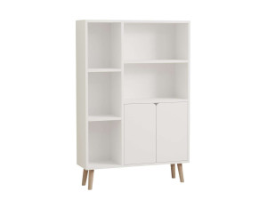 Holz Bücherregal "Lumo" - 80 x 24 x 120 cm - Weiß