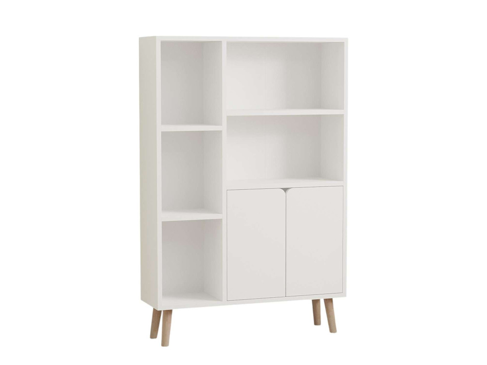 Holz Bücherregal "Lumo" - 80 x 24 x 120 cm - Weiß