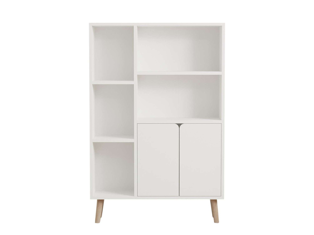 Holz Bücherregal "Lumo" - 80 x 24 x 120 cm - Weiß