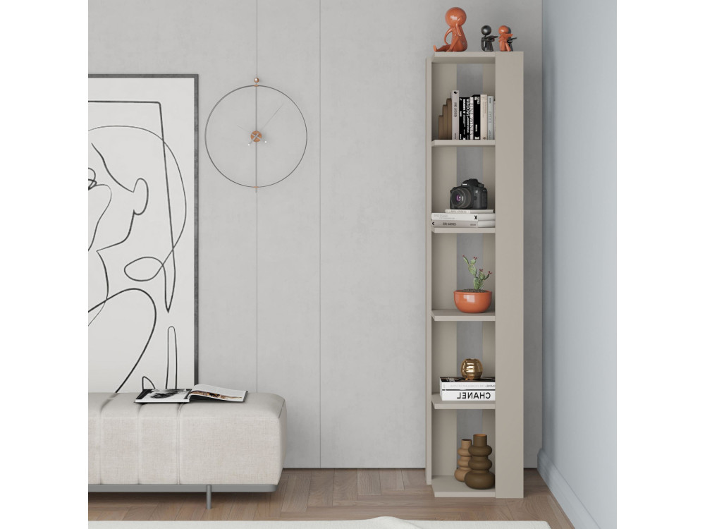 Bücherregal aus Holz "Nati" - 32 x 32 x 161 cm - Sandstein