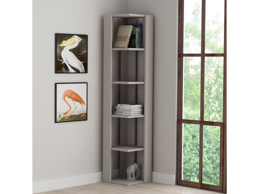 Bücherregal aus Holz "Nati" - 32 x 32 x 161 cm - Helles Mokka
