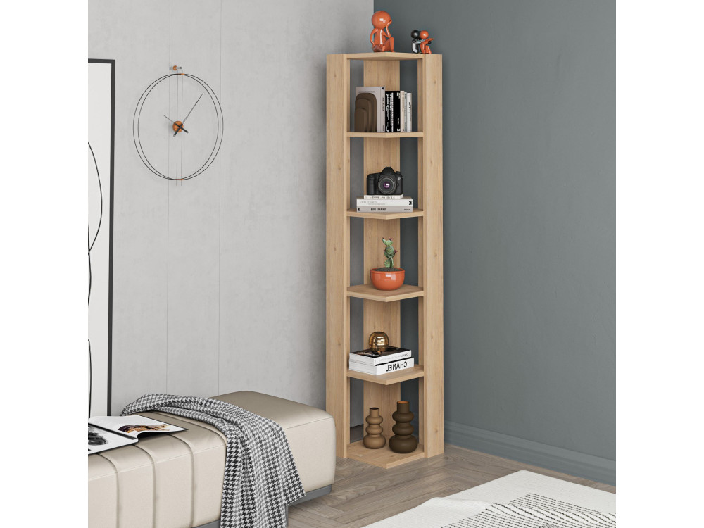 Bücherregal aus Holz "Nati" - 32 x 32 x 161 cm - Beige