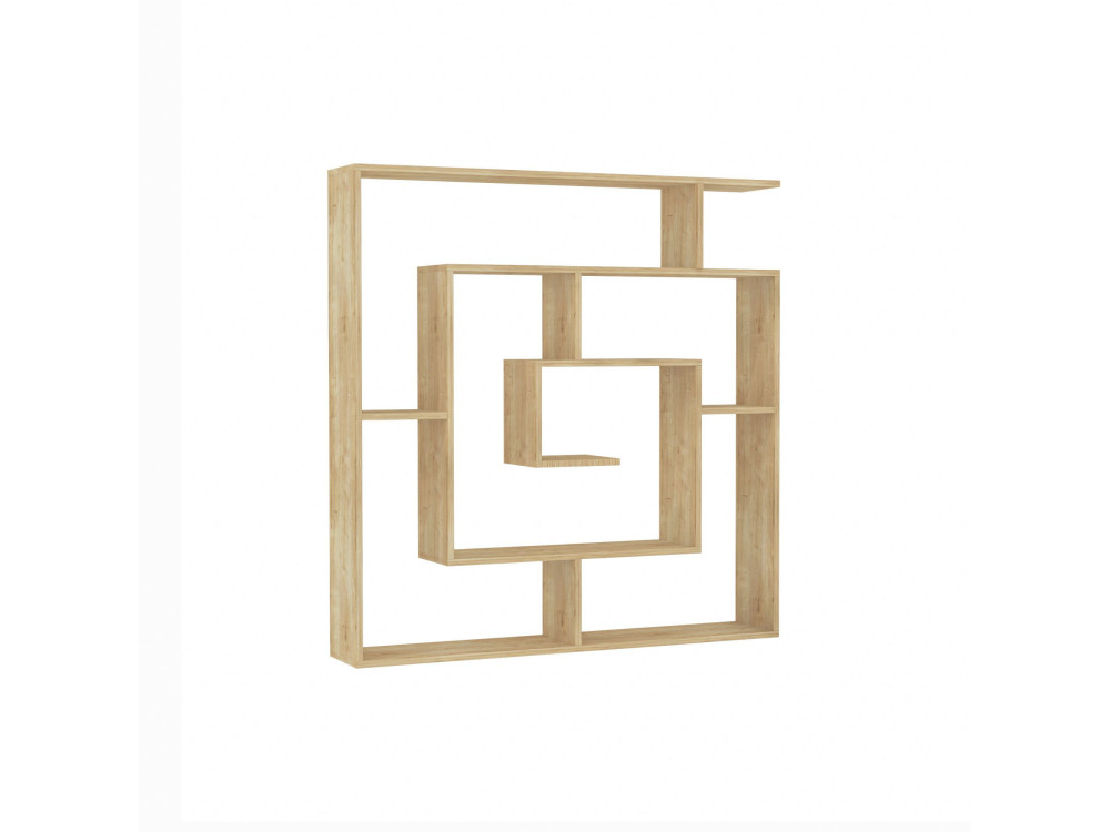 Holz Bücherregal "Labirent" - 125 x 22 x 129 cm - Beige