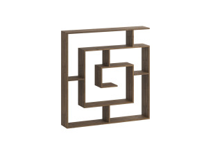Holz Bücherregal "Labirent" - 125 x 22 x 129 cm - Braun