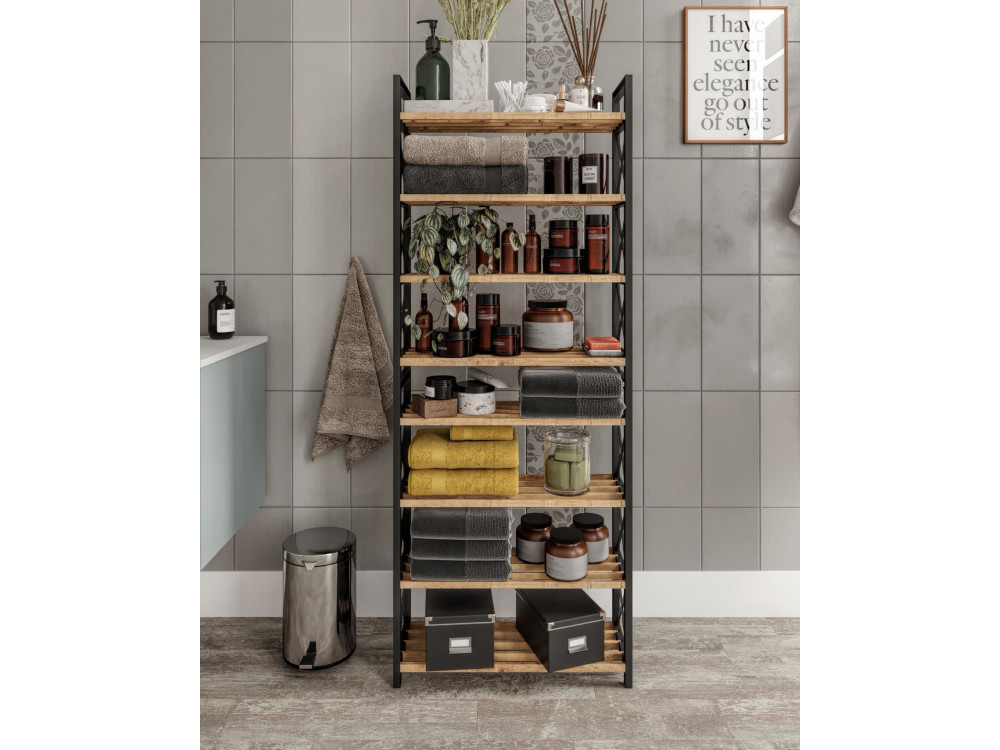 Bücherregal aus Holz "Plastic" - 46 x 18 x 128 cm - Schwarz
