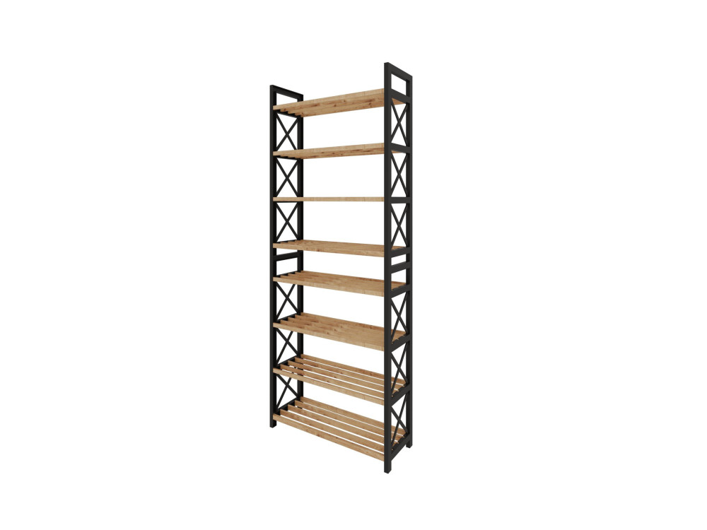 Bücherregal aus Holz "Plastic" - 46 x 18 x 128 cm - Schwarz