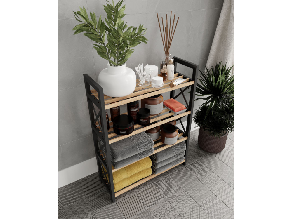 Bücherregal aus Holz "Plastic" - 46 x 18 x 64 cm - Schwarz