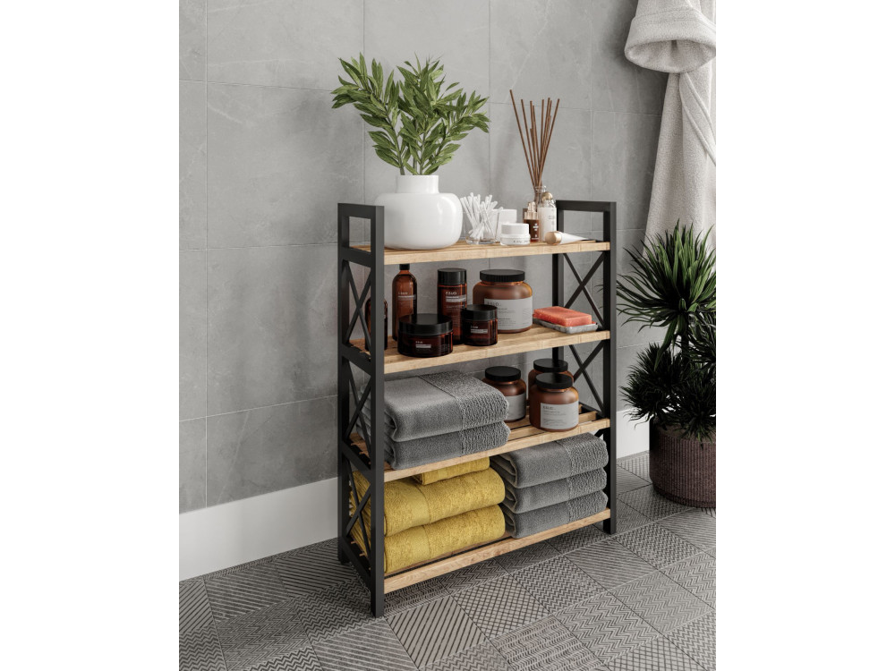 Bücherregal aus Holz "Plastic" - 46 x 18 x 64 cm - Schwarz