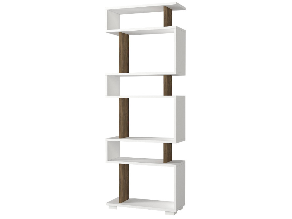 Holz Bücherregal "Blok" - 60 x 19 x 165 cm - Braun