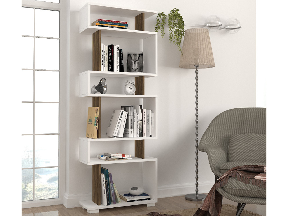 Holz Bücherregal "Blok" - 60 x 19 x 165 cm - Braun