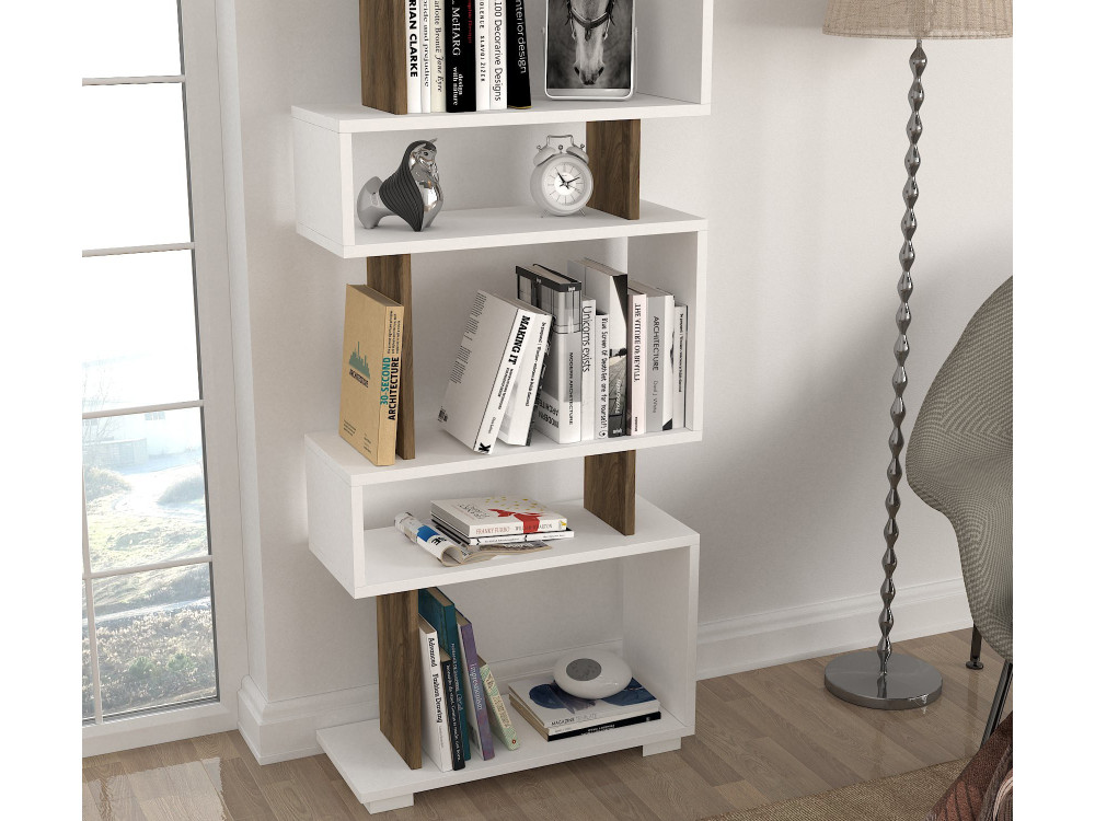 Holz Bücherregal "Blok" - 60 x 19 x 165 cm - Braun