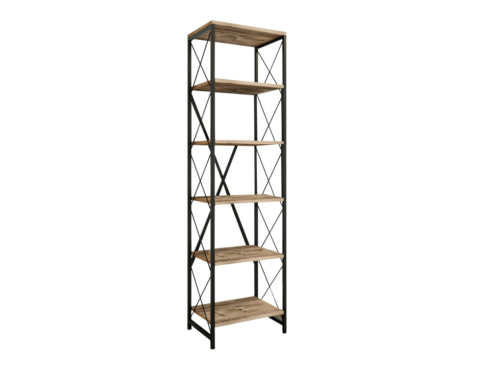 Holz Bücherregal "Suadiye" - 50 x 30 x 180 cm - Braun