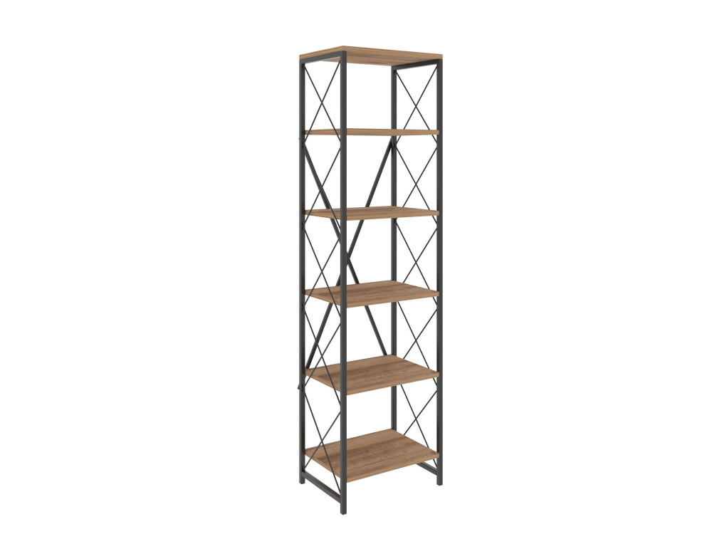 Holz Bücherregal "Suadiye" - 50 x 30 x 180 cm - Braun
