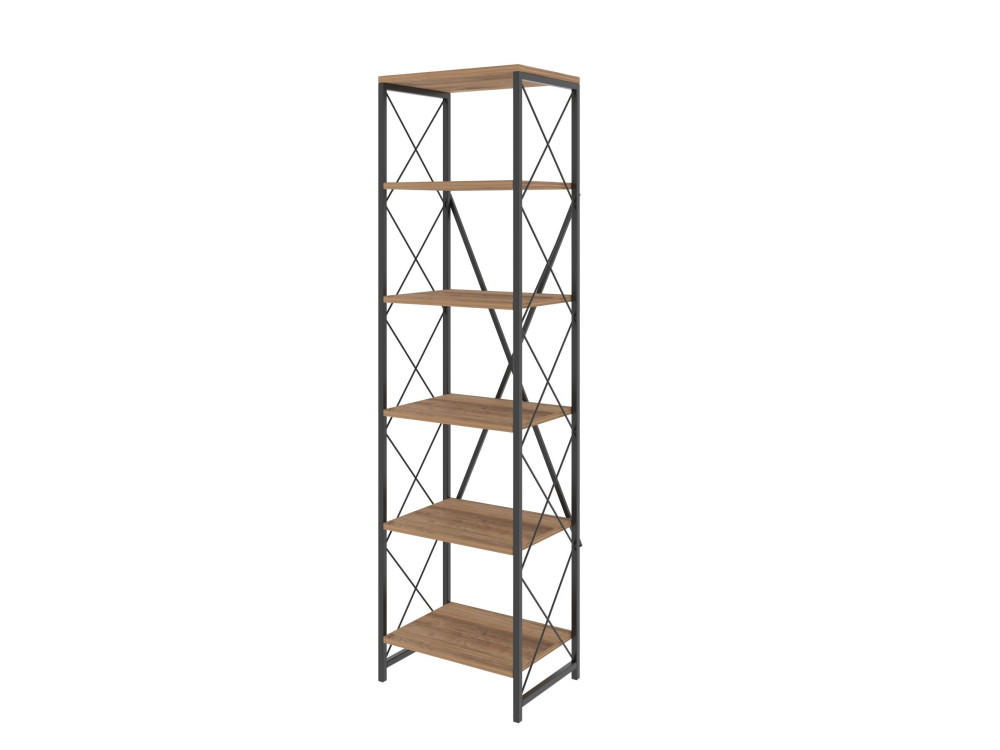 Holz Bücherregal "Suadiye" - 50 x 30 x 180 cm - Braun