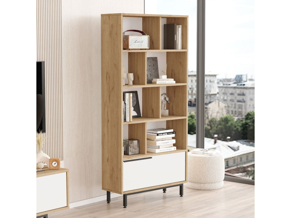 Bücherregal aus Holz "ON4-SW" - 84 x 30 x 176 cm - Weiß