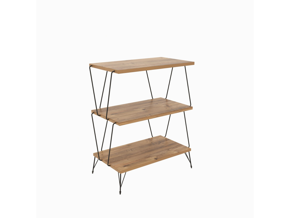 Holz Bücherregal "Lazandos" - 46 x 30 x 76 cm - Braun