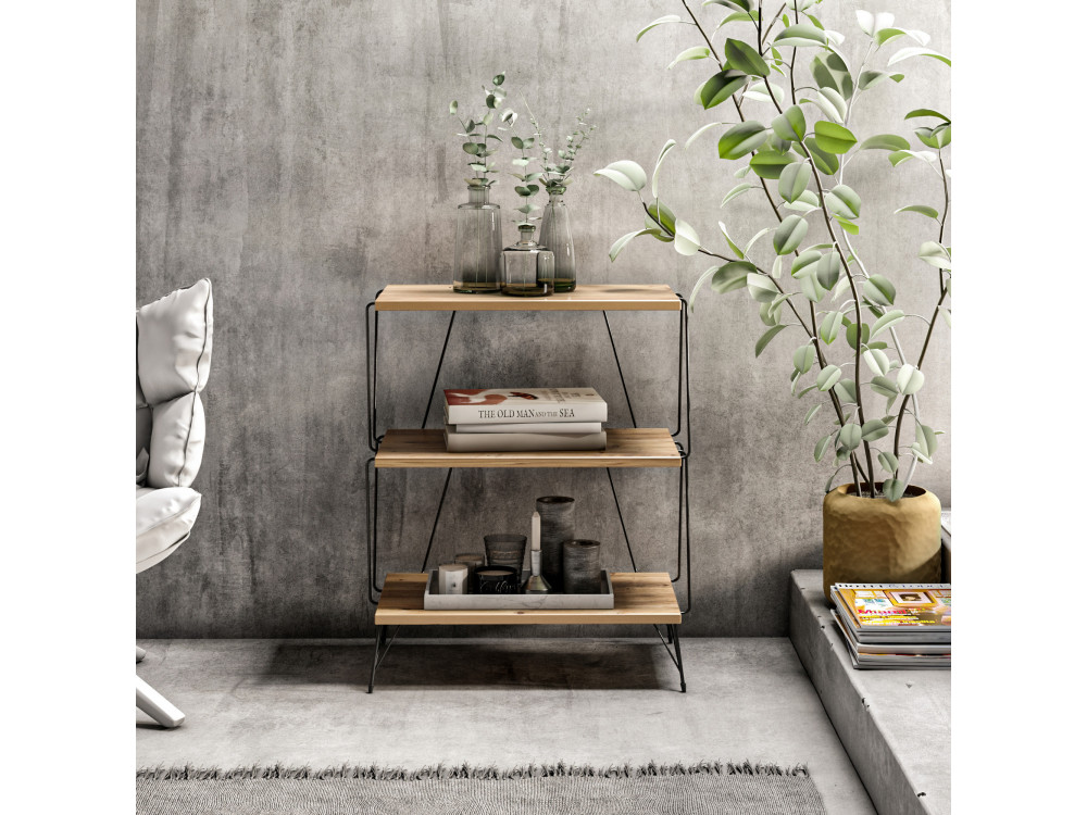 Holz Bücherregal "Lazandos" - 46 x 30 x 76 cm - Braun